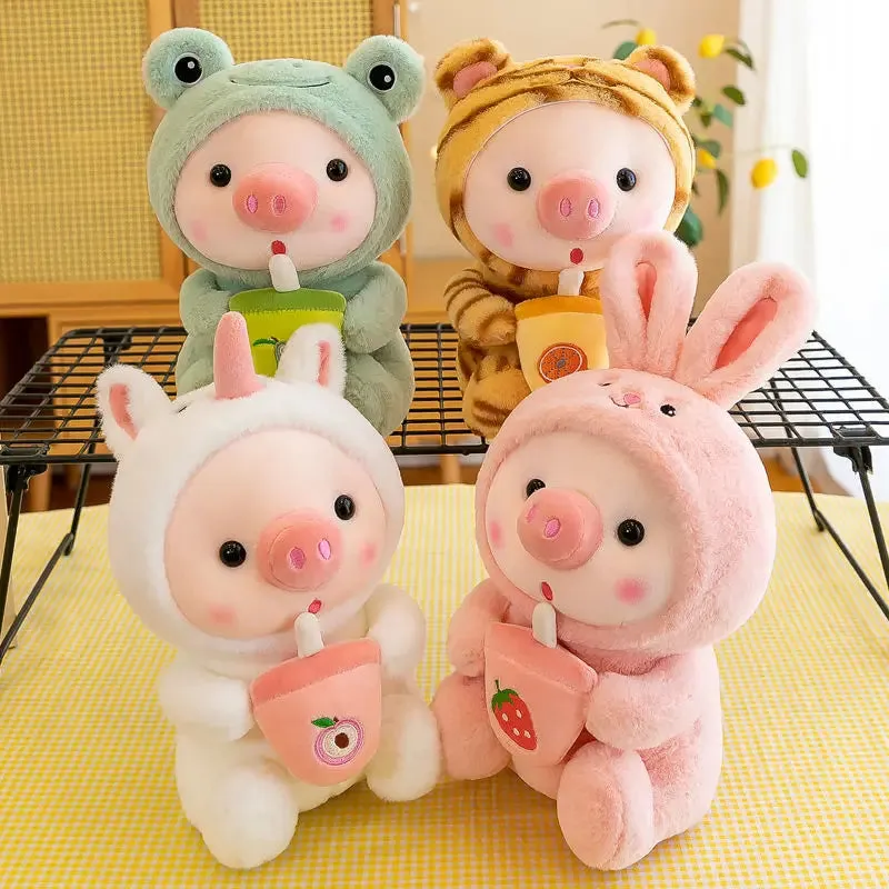 🐷💕 Adorable Boba Pig Plushie 🌟 - Fun Stuffed Buddy for Kids! 🍵✨
