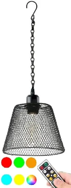 1 Pack Rechargeable Camping Lantern With Remote,Portable Foldable Battery Operated LED Tent Hanging Lamp with Hook,RGB Color Battery Hanging Light for Patio Garden Party Hiking Hurricane Emergency