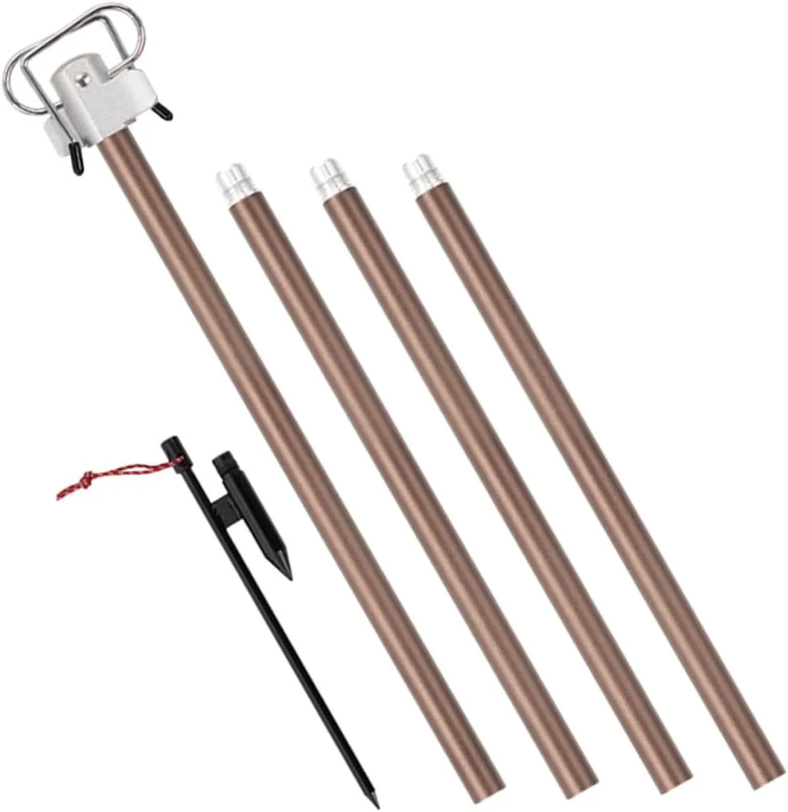 1 Set Folding Camping Lamp Stand Outdoor Light Rack with Double Hooks High Strength for Enhanced Stability for Various Environments