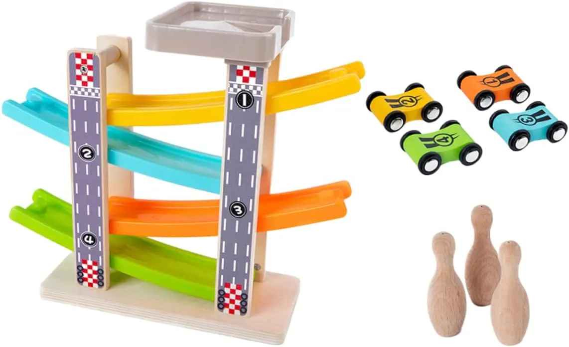 1 Set Gliding Track Car Educational Early Learning for Multi Layer Design Stimulates Imagination Coordination for Parent Interaction Smooth Finish for