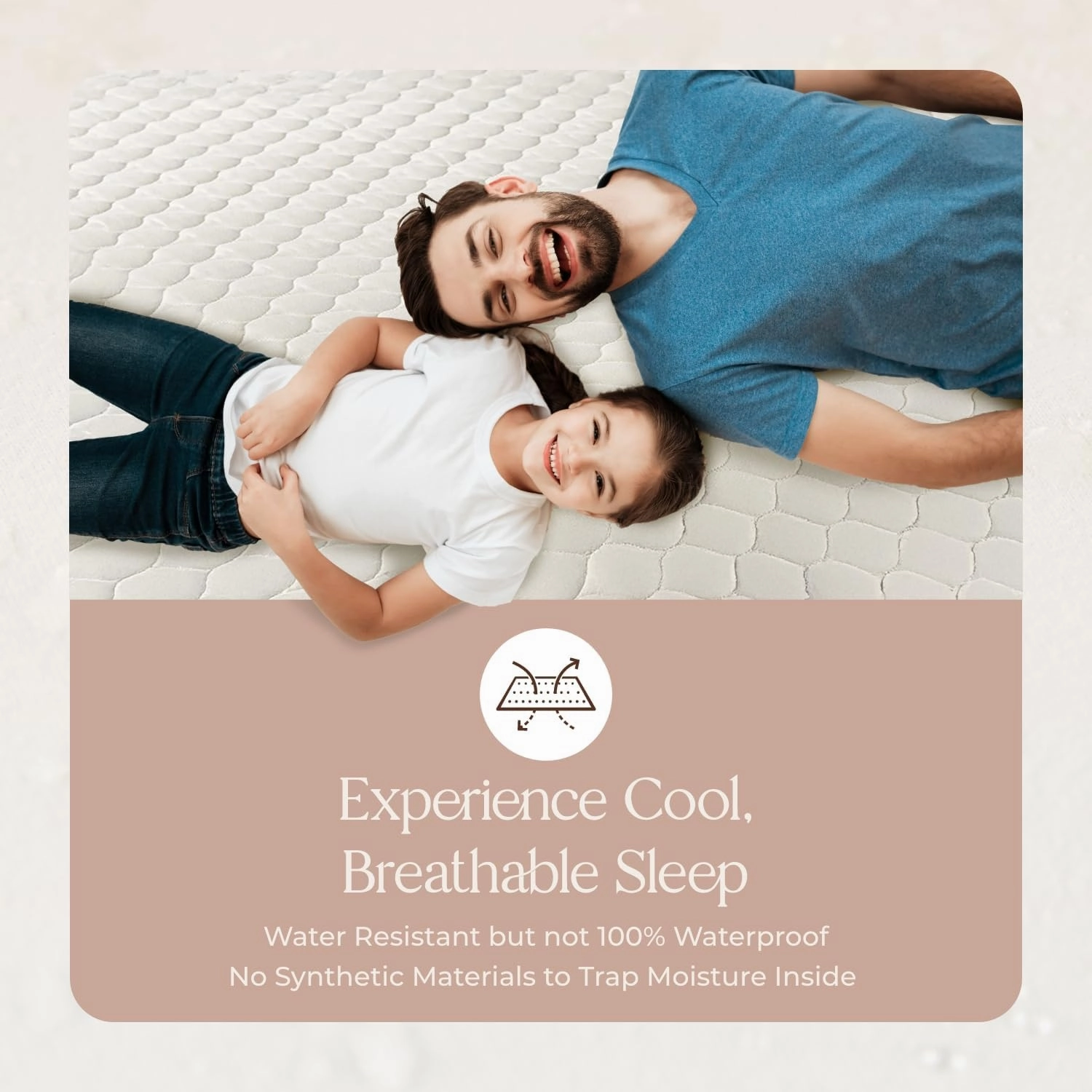 100% Cotton Organic Mattress Pad - Breathable & Cooling Mattress Protector Twin Size - Premium 300GSM Quilted and Noiseless Machine Washable Organic Mattress Protector (Ivory, Twin)