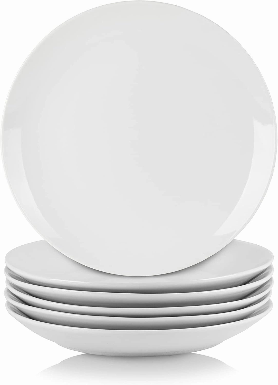 10 Strawberry Street Simply White 7.5" Coupe Salad Plate, Set of 6