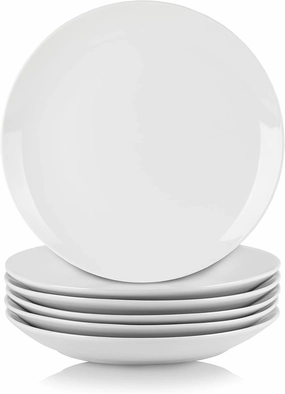 10 Strawberry Street Simply White 7.5" Coupe Salad Plate, Set of 6