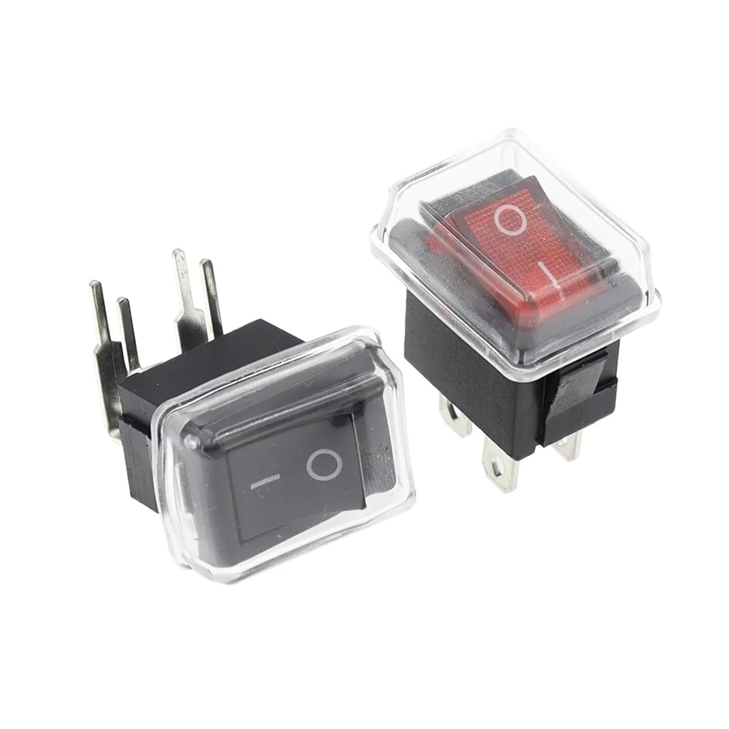 10PCS Switch ON-Off KCD1 15 * 21mm 2Pin Ship Type Switch 6A 250V 10A 125V 15X21 Rocker Switch Power Switch(2Pin Red)