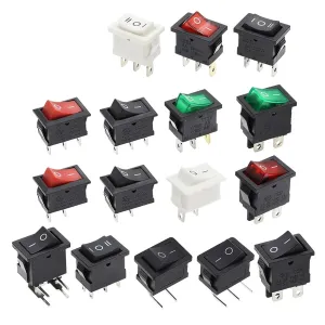 10PCS Switch ON-Off KCD1 15 * 21mm 2Pin Ship Type Switch 6A 250V 10A 125V 15X21 Rocker Switch Power Switch(2Pin Red)