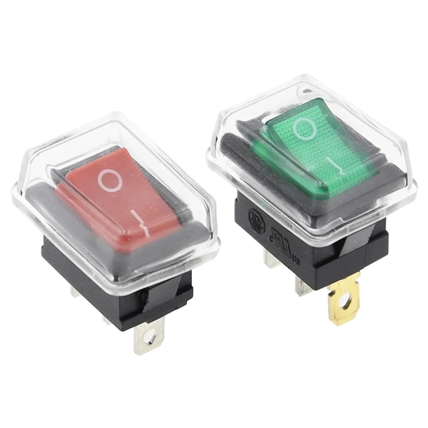 10PCS Switch ON-Off KCD1 15 * 21mm 2Pin Ship Type Switch 6A 250V 10A 125V 15X21 Rocker Switch Power Switch(2Pin Red)