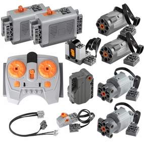 11pcs Technic-Motor Set Compatible with Major Brands technic Battery-Box IR-Receiver-Remote-Control Switch-Light-Extension
