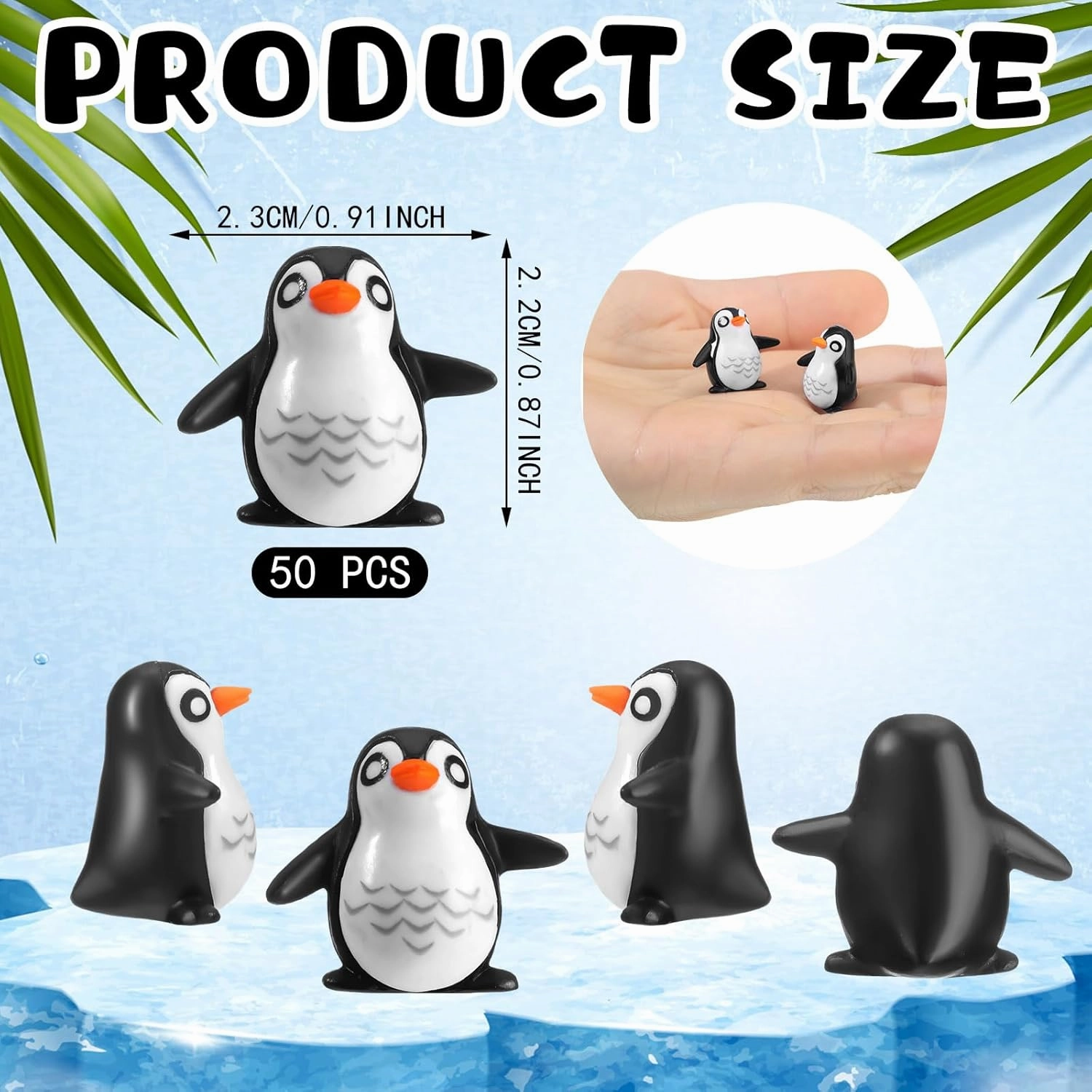 120 Pcs Miniature Penguin Figurines Resin Penguin Cake Topper Mini Toys Animal Birthday Decorations for Micro Fairy Landscape Garden Decor Party Supplies School Project