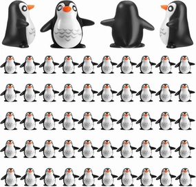 120 Pcs Miniature Penguin Figurines Resin Penguin Cake Topper Mini Toys Animal Birthday Decorations for Micro Fairy Landscape Garden Decor Party Supplies School Project