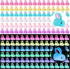 120Pcs Luminous Mini Resin Bunny, Miniature Bunny Figurines, Glow in The Dark Tiny Rabbit Ornament for Garden Landscape Aquarium Dollhouse Birthday Party Room Crafts Decor