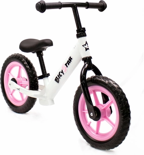12 inch Balance Bike for Toddlers 2-4, 4.6lb Lightweight, No Pedals Toddler Bicycle with Footrests, Foam Tires, Childrens Outdoor Toy for Little Boys, Girls (White)