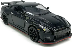 1:32 Scale 2023 Nissan GT-R Nismo (R35) Sports Car Model Toy Car Metal Diecast Toy Vehicle, Doors Open, Light Sound, Pull Back, Toys for Boys Kids Gifts, Men Collection, Home Office Décor, Black