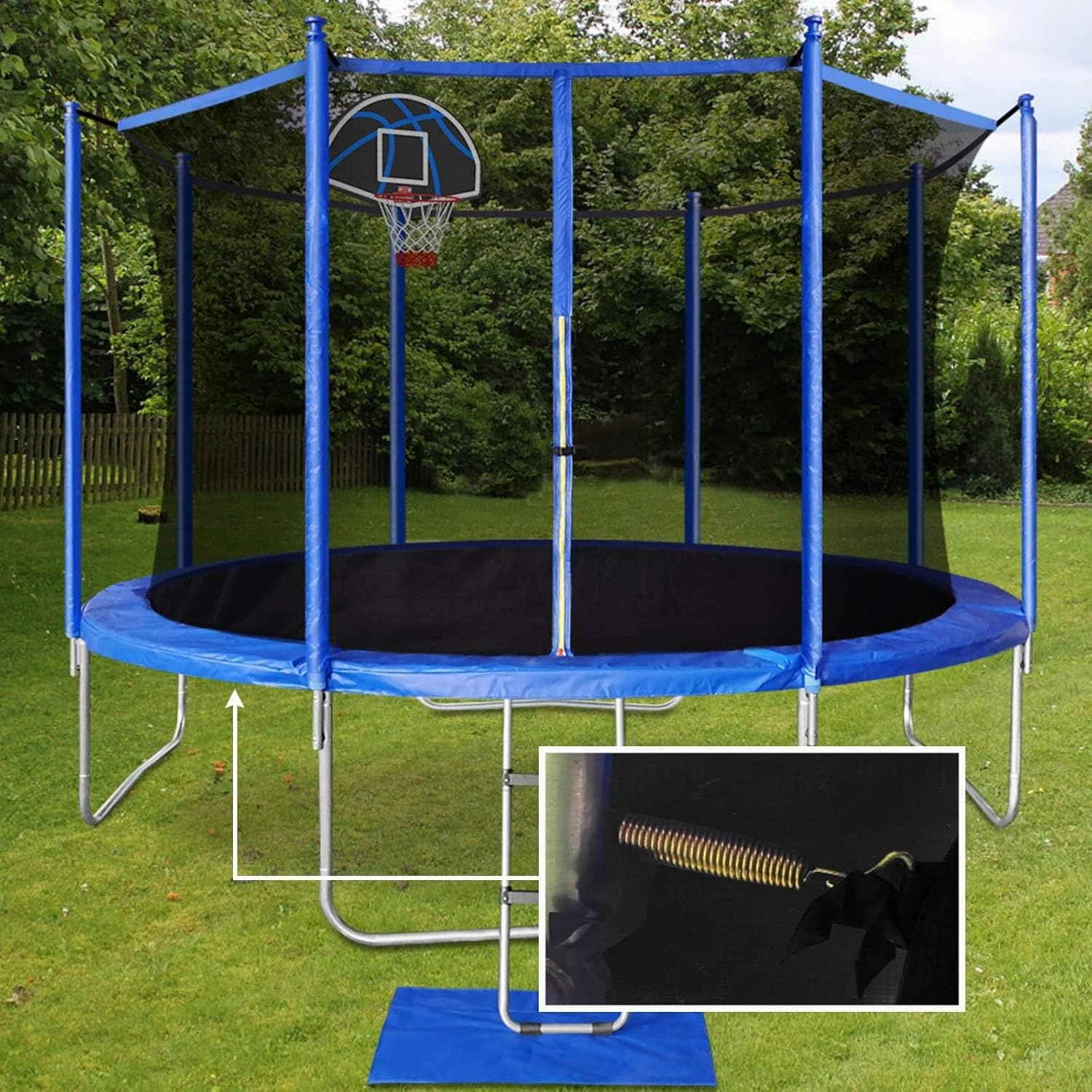 15FT/14FT/12FT Trampoline Safety Pad Replacement, Round Trampoline Spring Protection Cover, Fits 15ft/14ft/12ft Frames, Water-Resistant Trampoline Accessories