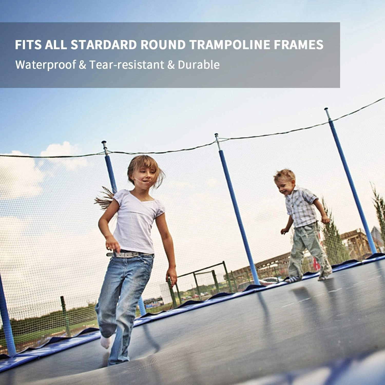 15FT/14FT/12FT Trampoline Safety Pad Replacement, Round Trampoline Spring Protection Cover, Fits 15ft/14ft/12ft Frames, Water-Resistant Trampoline Accessories
