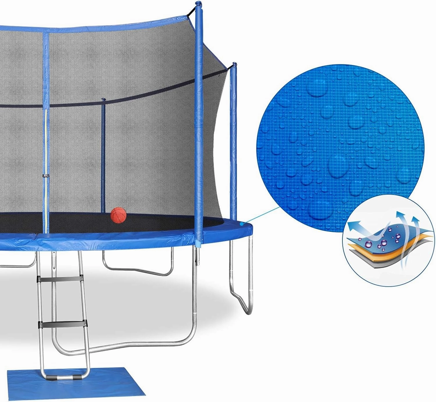 15FT/14FT/12FT Trampoline Safety Pad Replacement, Round Trampoline Spring Protection Cover, Fits 15ft/14ft/12ft Frames, Water-Resistant Trampoline Accessories