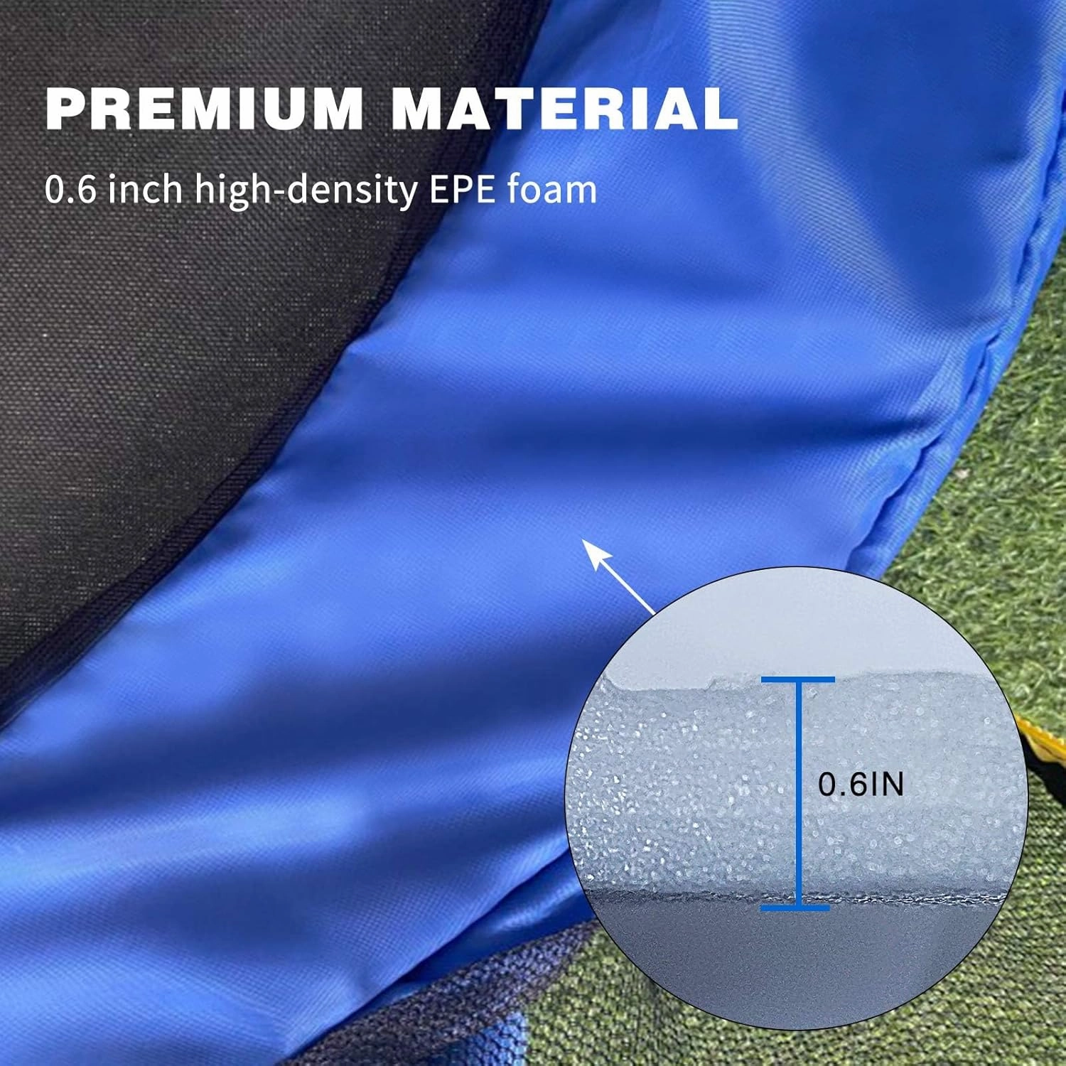 15FT/14FT/12FT Trampoline Safety Pad Replacement, Round Trampoline Spring Protection Cover, Fits 15ft/14ft/12ft Frames, Water-Resistant Trampoline Accessories