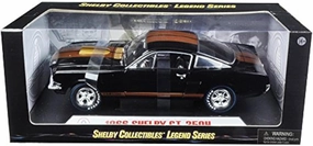 1966 Ford Shelby Mustang GT350H Hertz Black with Gold Stripes and Racing Wheels 1/18 Diecast Model Car by Shelby Collectibles SC360
