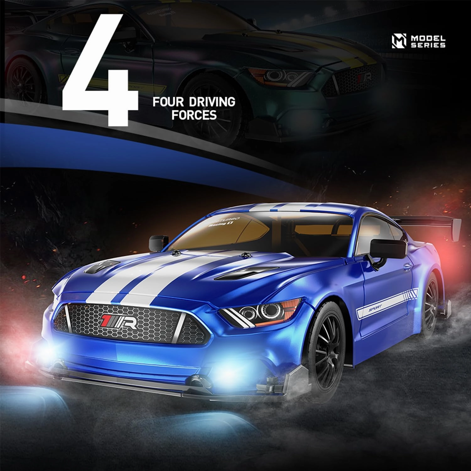 1:16 RC Drift Car 4WD 30 KM/H Full Proportional High Speed RC Car RTR with LED Lights and Drifting Tires Racing Sport Toy for Adults Boys Girls Kids(8103-Red)