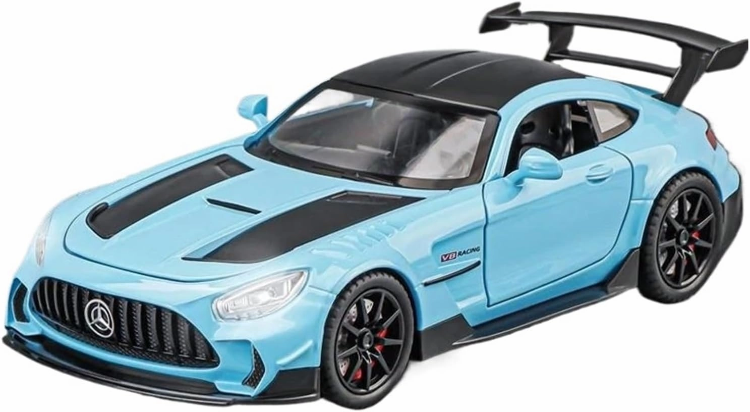 1:22 for Benz GTR Alloy Model Car Toy Diecasts Casting Sound and Light Car Enthusiasts Vehicle Collectible Gift Simulation Vehicle Playset(Blue)