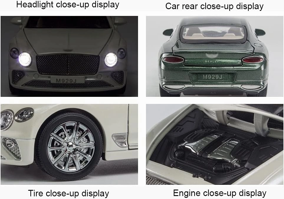 1:24 Alloy Material Inertial Car 4 Doors Openable Design Pull Back Car Collection, Ornaments, Gifts Simulation Sound and Light Car Model Children Gift Boy Girl Toy Car