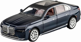 1 24 for BMW I7 G70 Limousine Alloy Die Cast Toy Car Model Car Enthusiasts Collectibles Decorations Birthday Gift Simulation Vehicle Playset(Blue)