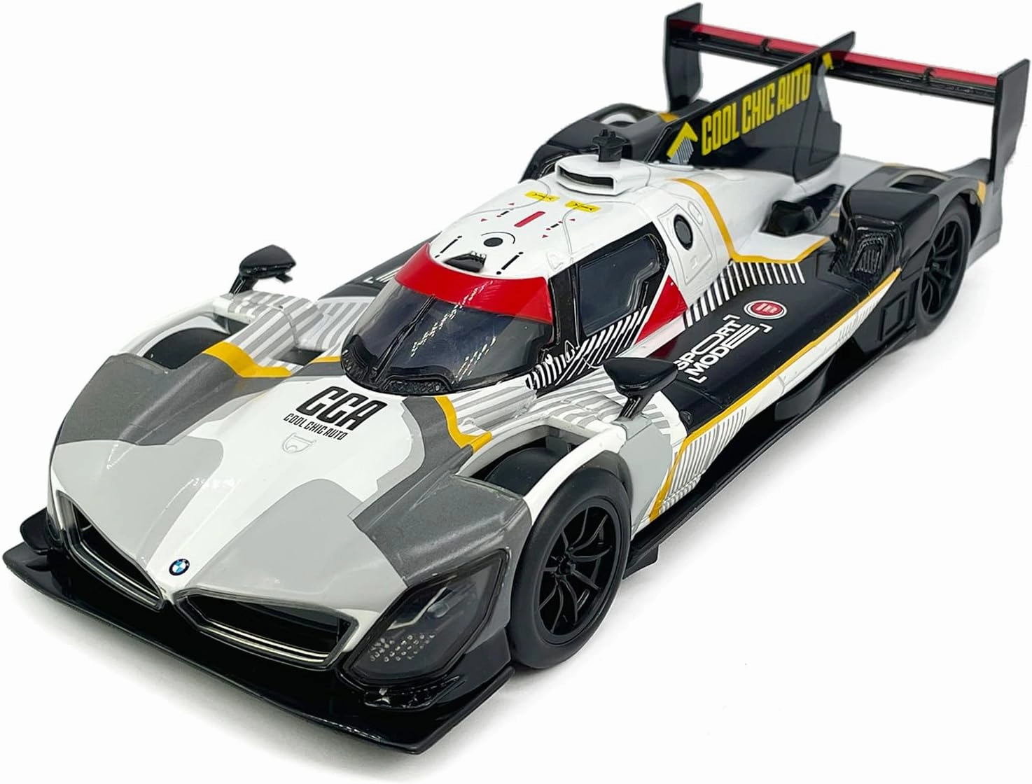 1:24 Scale 2022 BMW M Hybrid V8 Race Car Model Toy Car Metal Diecast Toy Vehicle, Light and Sound, Toys for Boys Kids Gifts, Men Collection, Home Office Décor, White