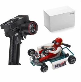 1/32 Scale 2.4G Retro Mini RC Kart, RC Racing Car, Assembly Kits for Adults, with Remote Control and Battery,Birthday Christmas Toys Gifts - 3 Battery