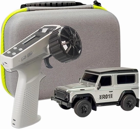 1/64 Remote Control Car, 2.4GHz RC Off-Road for Adult Teens, Electric Mini Go-Anywhere Vehicle Model with Interactive Light Set (Grey, 60 Minute Battery Life)