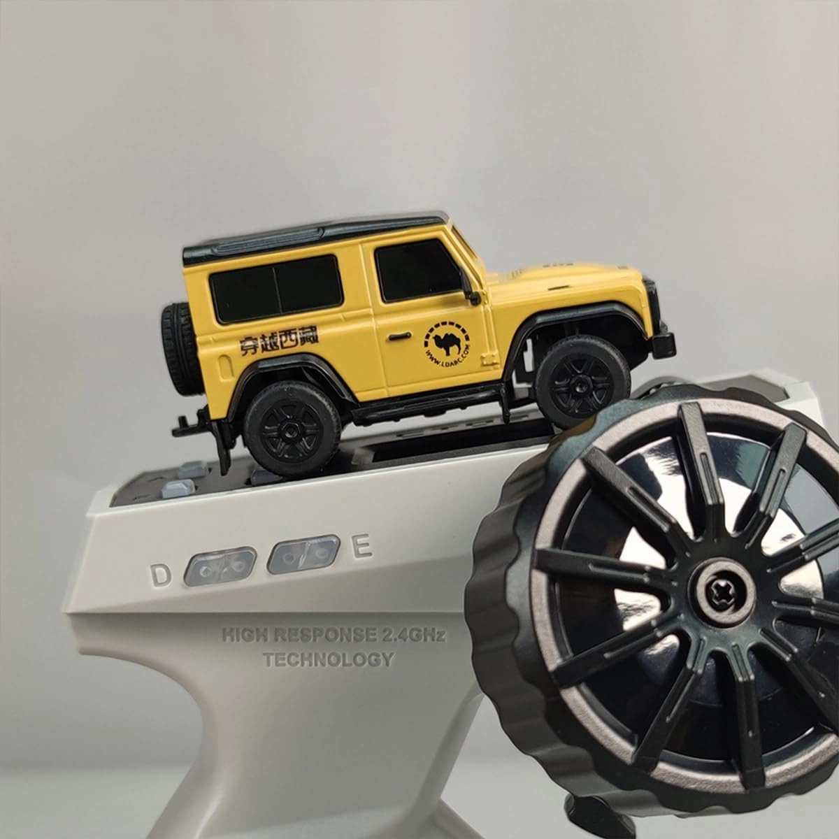 1/64 Remote Control Car, 2.4GHz RC Off-Road for Adult Teens, Electric Mini Go-Anywhere Vehicle Model with Interactive Light Set (Grey, 60 Minute Battery Life)