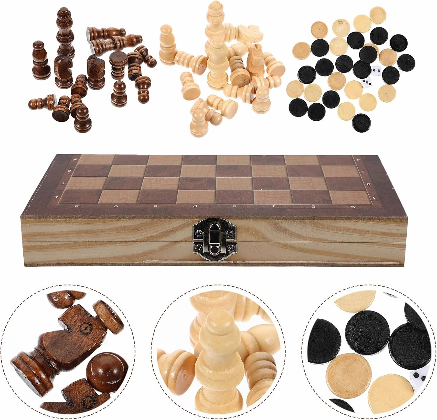 1 Set 3 1 International Japan Board Game Folding Travel Educational Plaything Travel Game 3 in 1 Toys Puzzle Checkerboard Wooden