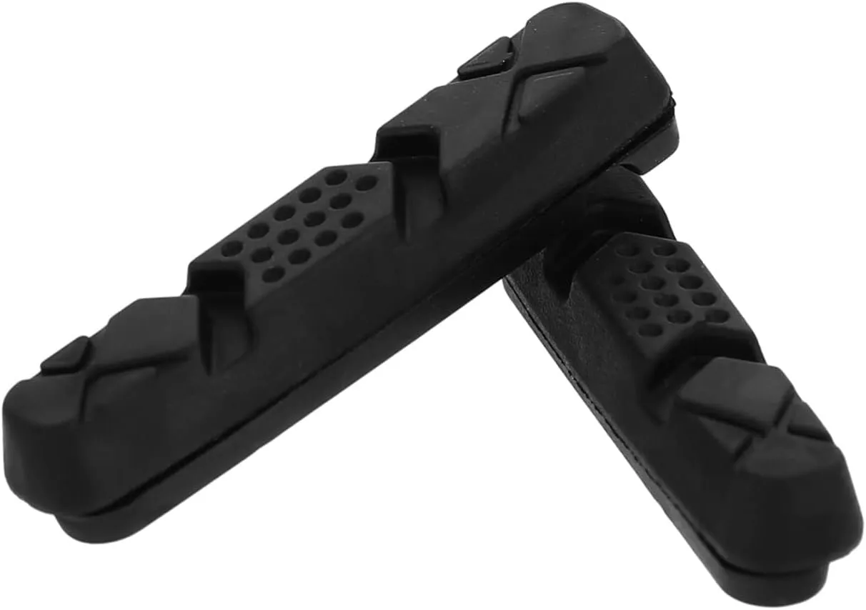 1Pair Folding Bike Brake Pads Durable Cycling Brake Blocks with Noise Reduction Heat Dissipation Clips for Road Folding Bicycles Long Lasting Performance