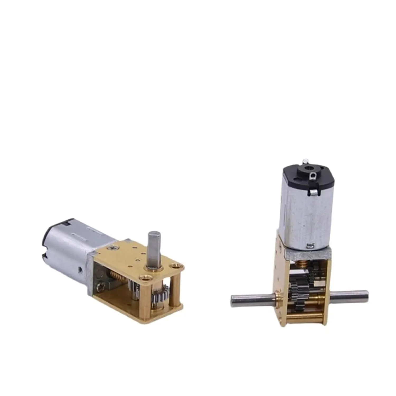 1pc Micro N20 All Metal Gear Motor 3V-12V 4RPM-381RPM Slow Speed High Worm Dual Axis Motor for Smart Car Robot Lock(E 34RPM-136RPM_Single Shaft)