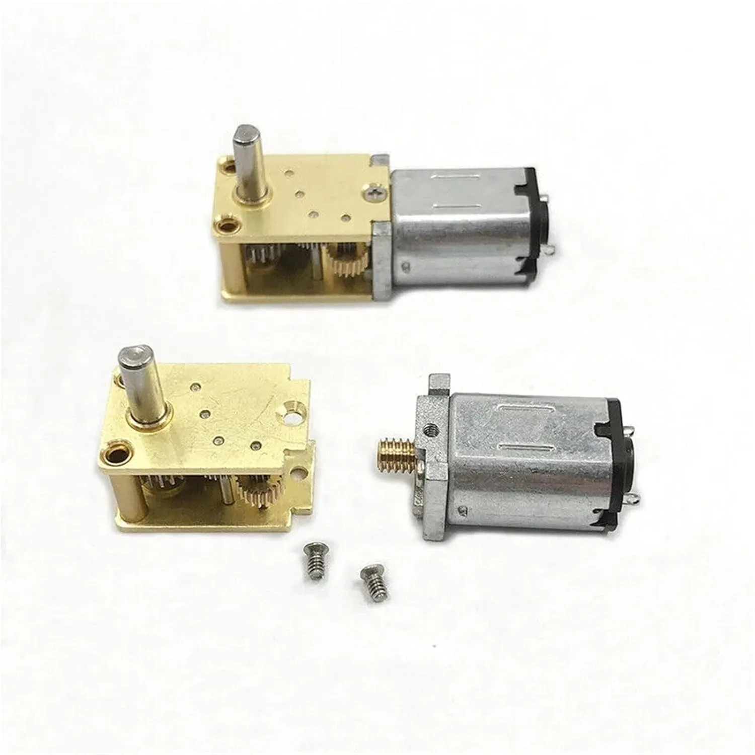 1pc Micro N20 All Metal Gear Motor 3V-12V 4RPM-381RPM Slow Speed High Worm Dual Axis Motor for Smart Car Robot Lock(E 34RPM-136RPM_Single Shaft)