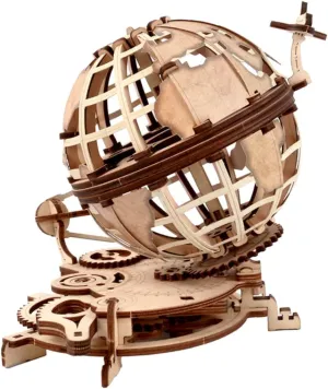 1Set Globe Ornament Puzzle Plaything Beige Wooden Desktop Decor for Explorers with Mechanic Fundamentals present for Curiosity Imagination