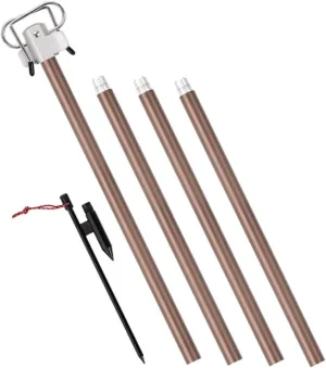 1set Outdoor Foldable Camping Light Rack Portable Lantern Holder Double Hooks Sturdy Support for Compact Structures for Outdoor Adventures and Emergencies