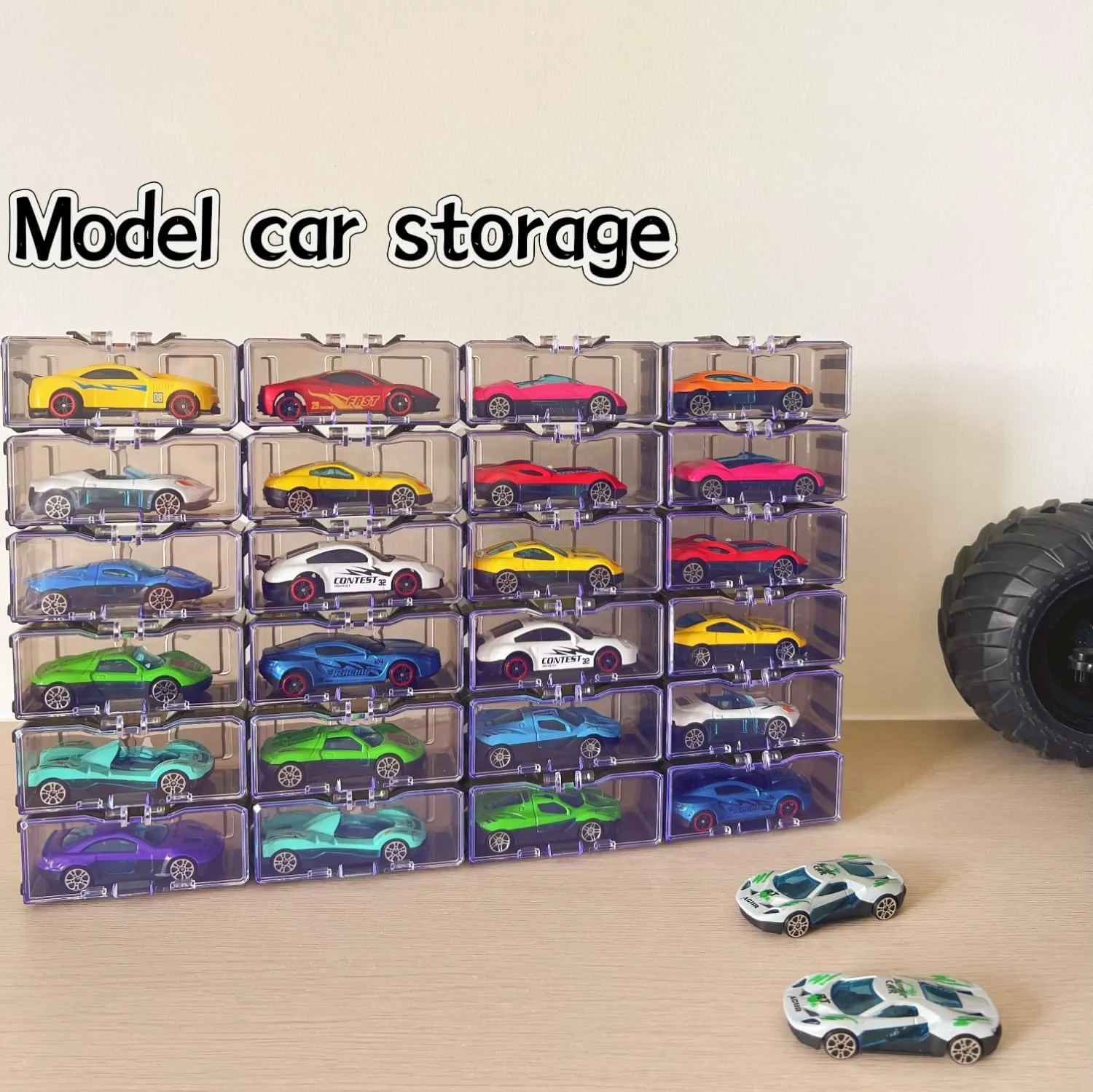 20 Pcs 1/64 Toy Car Display Organizer Storage Case for Hot Wheel Car,for Model and Matchbox Car,Clear Acrylic Dustproof Hot Toy Wheels Display Case