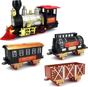 20-Piece Jumbo Christmas Train Set with Realistic Lights, Sounds & Smoke Set for Holiday Fun with Easy Assembly, Authentic Design, Perfect or Kids Gifting