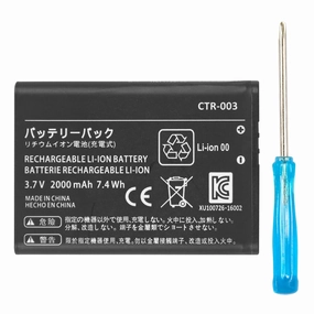 2000mAh 3DS/ 2DS Battery, 2025 New Upgrade Lithium-Ion High Capacity CTR-003 Battery for Nintendo Old 3DS/ 2DS/ NEW2DS Gaming Console Replacement Battery with 1*Repair Tool (Not for New 3DS/ 3DS XL)