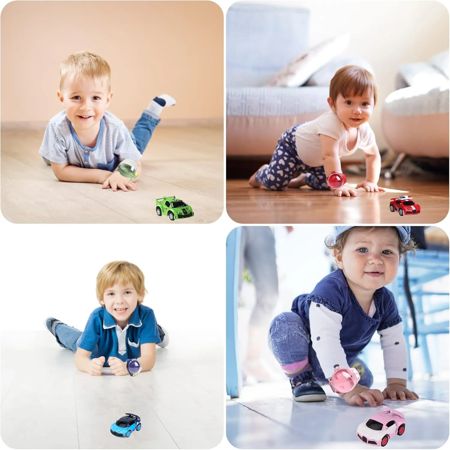 2023 Remote Control Car Watch Toys with LED Light,2.4 GHz Mini Racing Cars Wrist Toy for Kids,RC Small Car Interactive Outdoor Game Easter Halloween Birthday Gifts,Blue