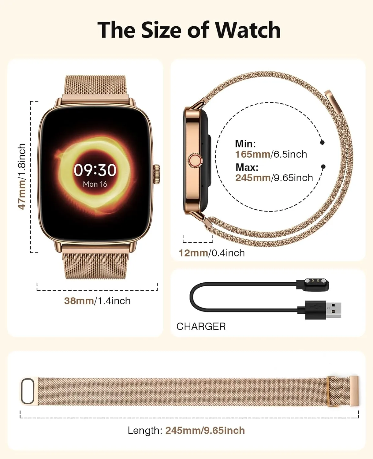 2025 Smart Watches for Women, 1.85" AI Voice Smartwatch, 24/7 Heart Rate Monitor, Stress/SpO2/Sleep Tracker, IP68 Waterproof, Weather, 100  Sports Fitness Tracker for Android iOS Gold Metal