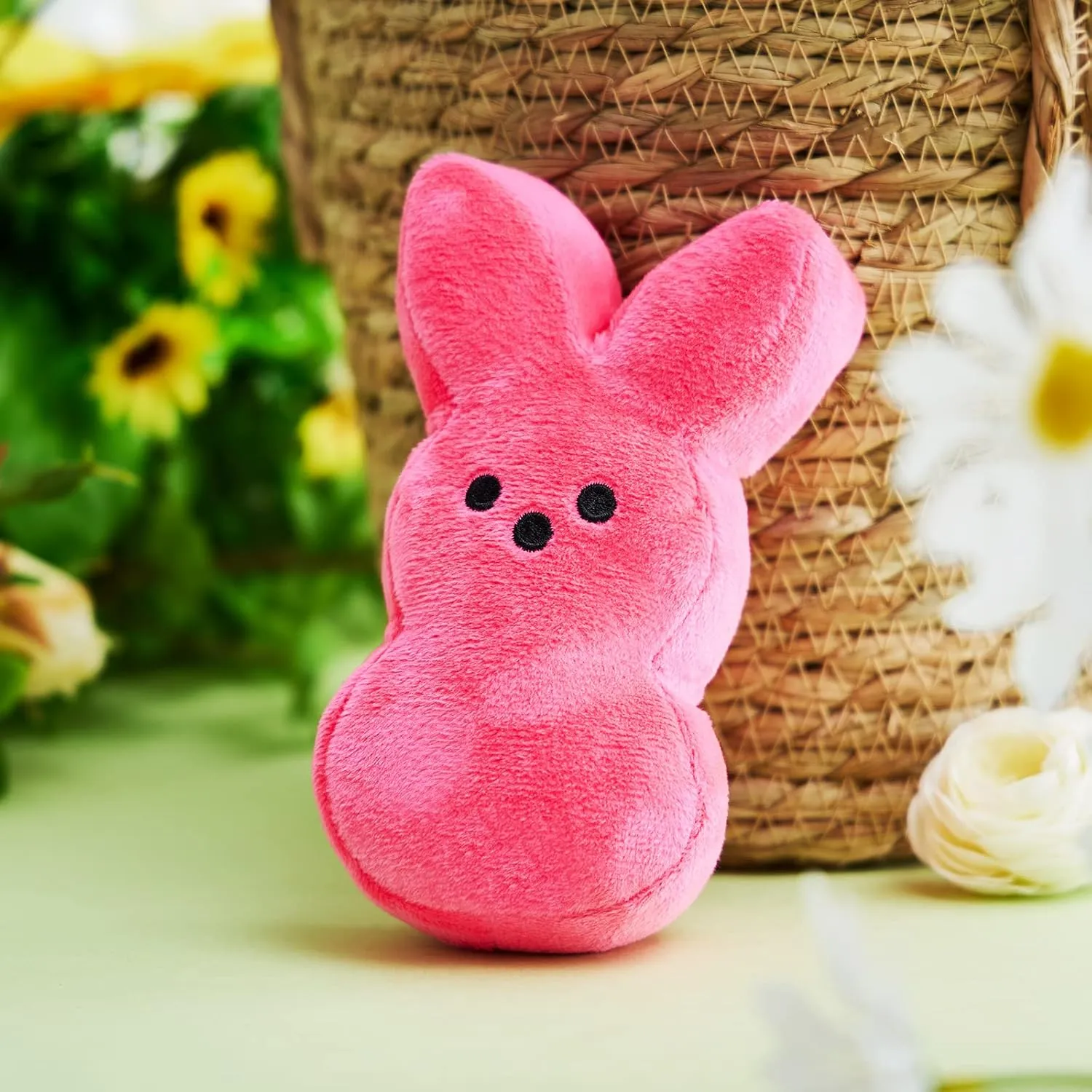 2025 Upgraded Easter Bunny Plush Toys with Zipper 15cm/6inch Cute Stuffed Rabbit Zip Up Bag Easter Basket Stuffers for Kids (6Pcs Without Zipper)