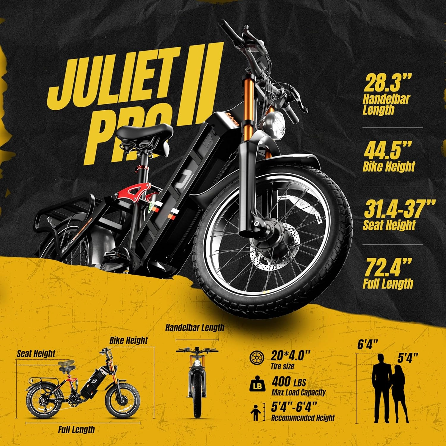 2025 Juliet Pro 2/Juliet 2/Juliet Electric Bike for Adults 43Mph Peak 4400W/1700W/1200W Dual Motor Ebike 60V/52V 70Ah/60Ah 200 Miles Long Range Step Thru Full Suspension Electric Bicycle