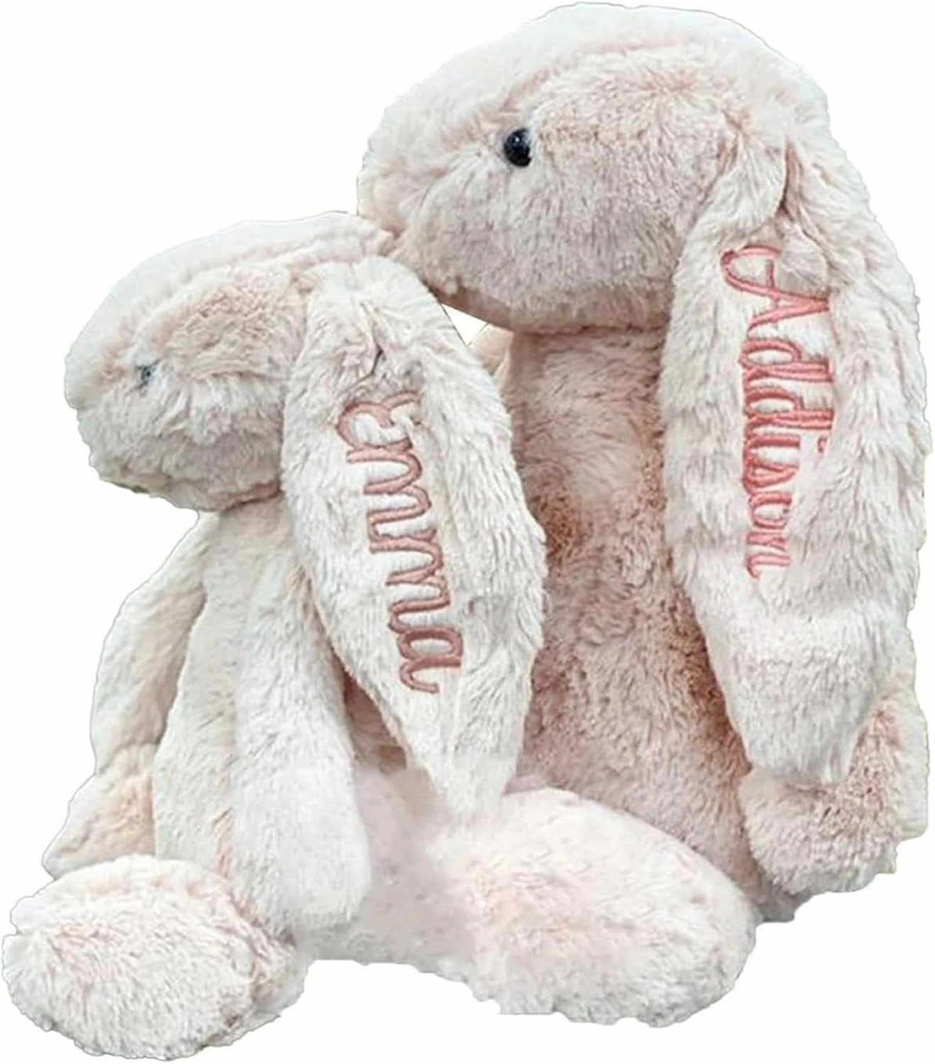 2025 Personalized Plush Bunny - Handmade Embroidered Stuffed Toy for Kids, Baby Shower, or Child's First Easter Gift - Nursery Decor, Easter Stuffed Animal with Name for Boys and Girls
