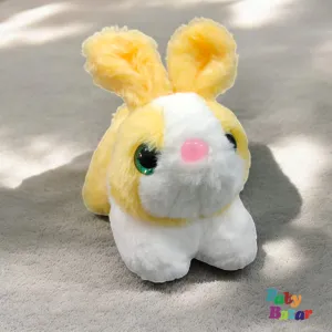 27 CM Premium Yellow Bunny Plush - Soft & Cuddly Stuffed Rabbit with Black Eyes
