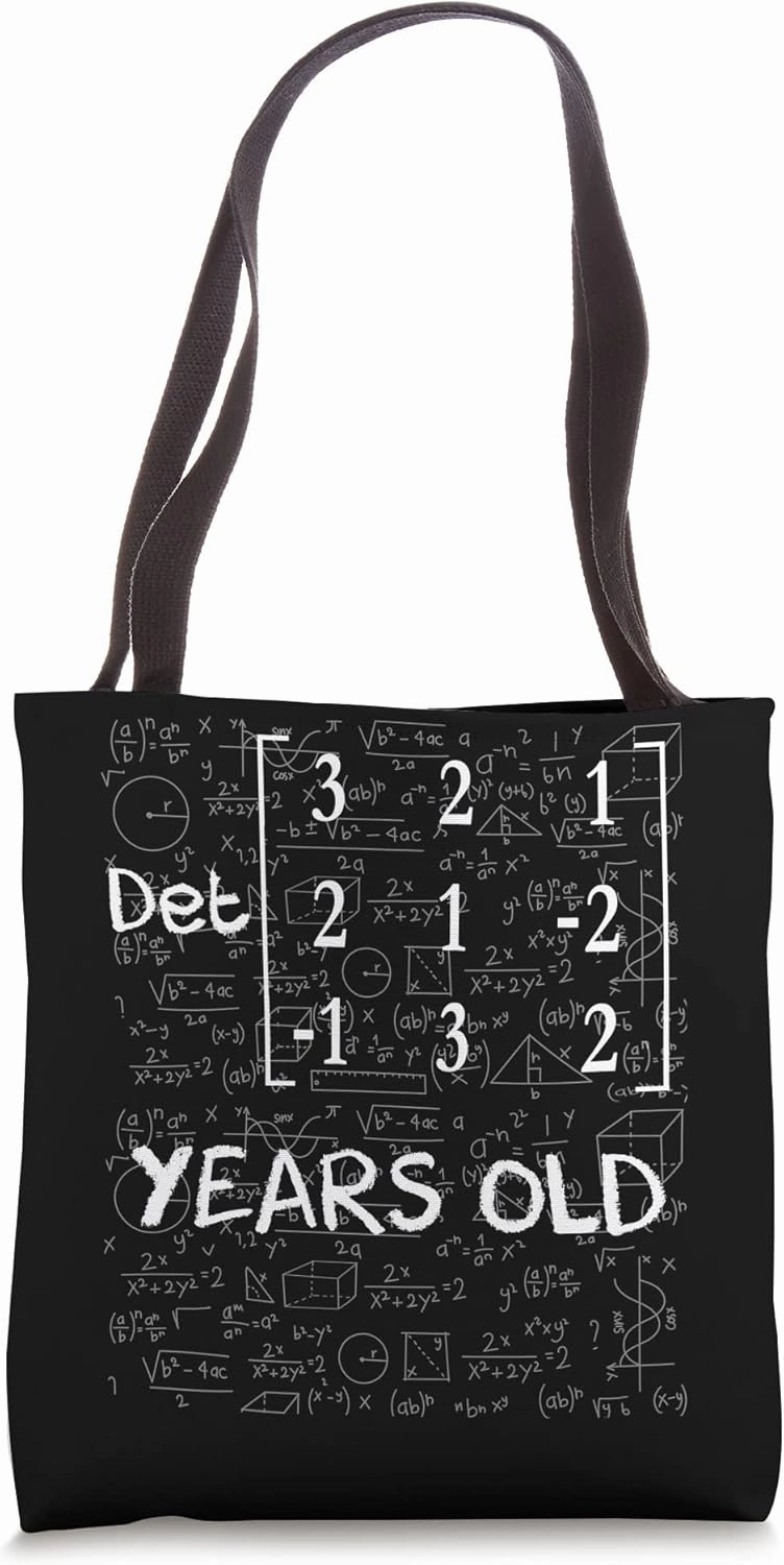 27th birthday 27 years old With Matrix Determinant Math Geek Tote Bag