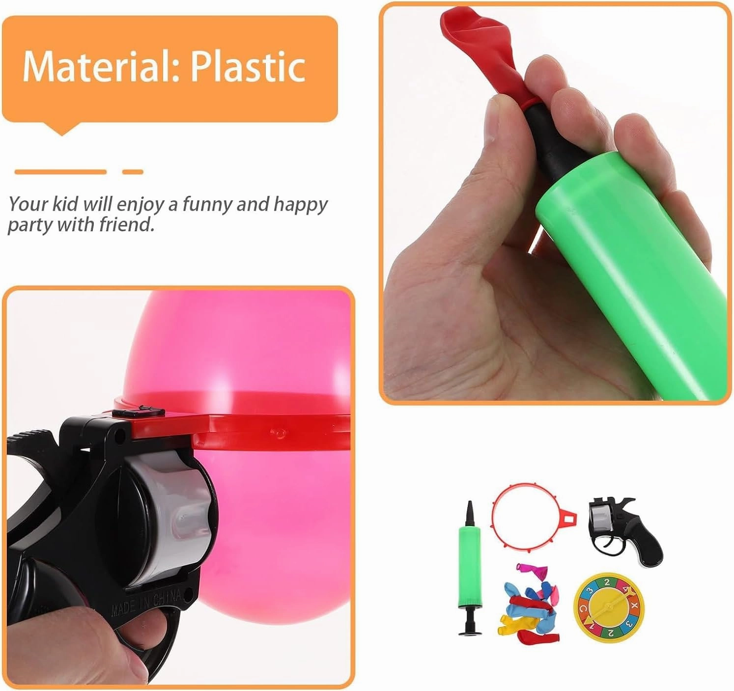 2 pack Russian Roulette Rotary Tabletop Game Balloon Set Toys Interactive - Spoof Tricky Toys Russian Roulette Balloon Interactive Game for Kids Adult Random Color (2 SETS)