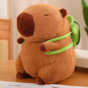 2 PC Cute Capybara Plush with Turtle Backpack Funny and Capybara Plush with Wearable Bread Plushies Soft Capybara Plushie Animals Toys for Boys and Girls