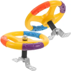 2pcs Bright Color Car Steering Wheel for Interactive Driving Learning Easy to Install Playground Accessory Fun and Practical Educational Plaything