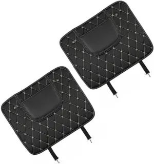 2Pcs Car Seat Back Protector Durable PU Leather Kick Pad for Car Seat Covers Easy Installation Kick Mat for Protecting Car Interior from Dirt and Marks