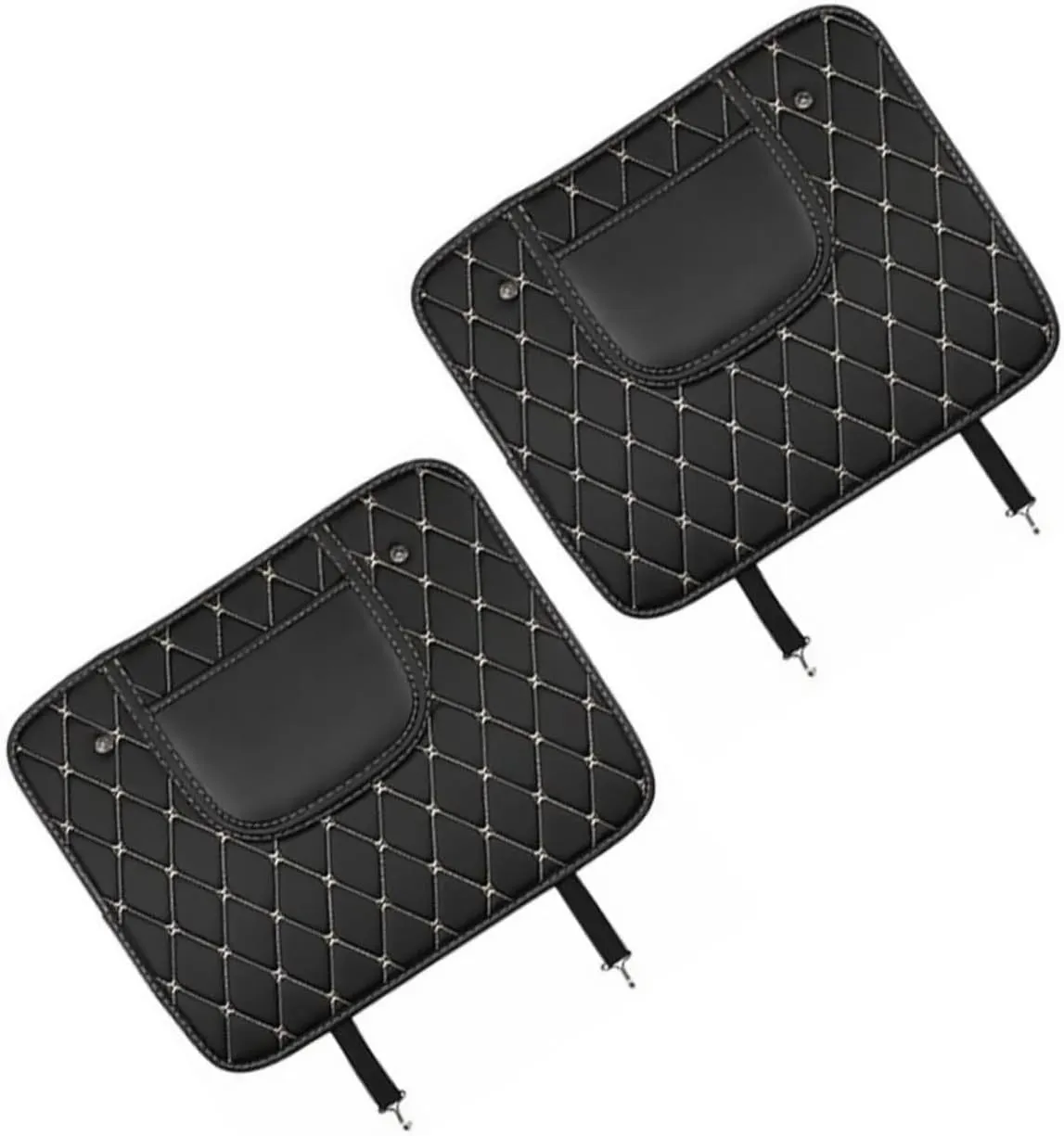 2Pcs Car Seat Back Protector Durable PU Leather Kick Pad for Car Seat Covers Easy Installation Kick Mat for Protecting Car Interior from Dirt and Marks